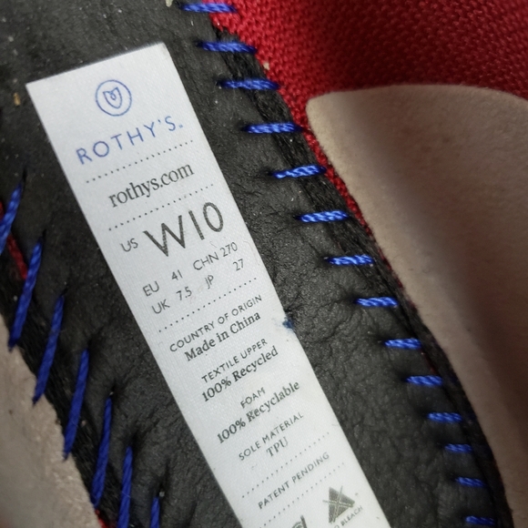 Rothy's The Flat Red Size 10 - Picture 10 of 12